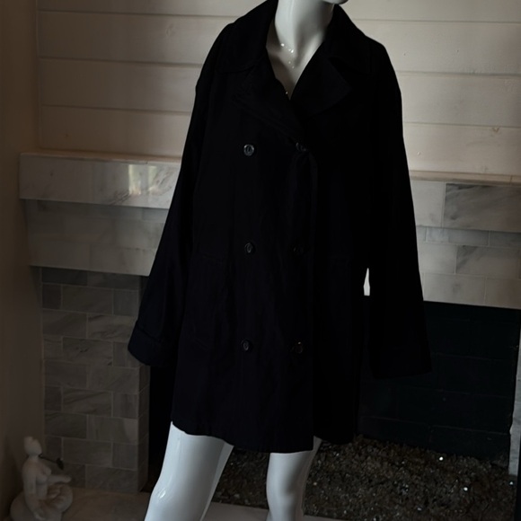 London Fog Black Peacoat with Zip Out Lining Size Medium - Picture 15 of 16